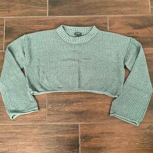 Forest Green Knitted Crop Sweater